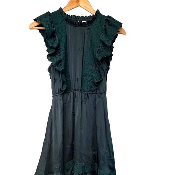 Sunday Best Green Lace Ruffle Midi Dress – XS - Picture 2 of 4